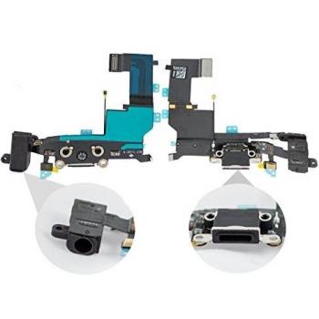 Cable Flex Conector USB Dock Carga Microfono Jack de Audio Blanco para iPhone 5S