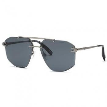 Chopard Unisex Shiny Ruthenium Smoke Sunglasses 64mm CAT3