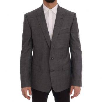 Dolce & Gabbana Gray Wool MARTINI Slim Blazer - IT52 | L, Male, Size: XL