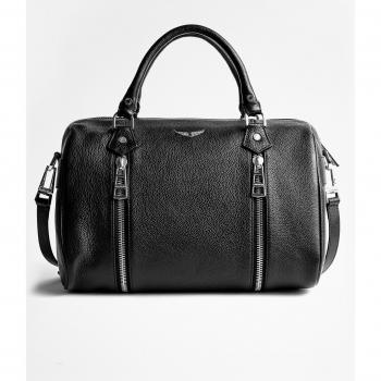 Bolso de mano multiposición Sunny Medium de cuero negro para mujer - Zadig & Voltaire