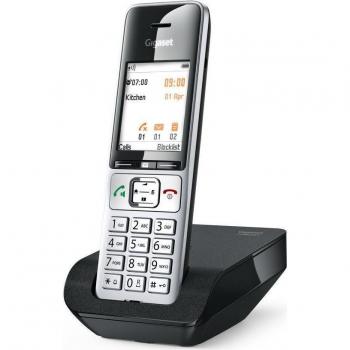 Gigaset Comfort 500 Teléfono Fijo Inalámbrico DECT con Identificador de Llamadas en color Negro y Plata