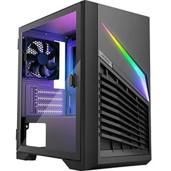 Antec DP31 Dark Phantom Gaming Case w/ Glass Window, Micro ATX, 1 Fan, LED Control Button, ARGB Front Panel, Claw-Shaped Air Intakes