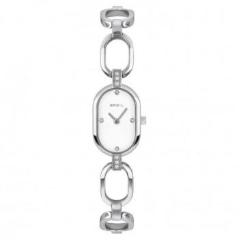 Reloj de mujer Breil TW1975, acero inoxidable, esfera blanca, cristal mineral, resistente al agua hasta 30 metros, correa de acero con cierre desplegable