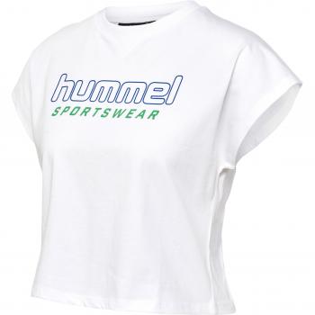 Hummel Women's Legacy June Cropped Short Sleeve T-Shirt White XS
