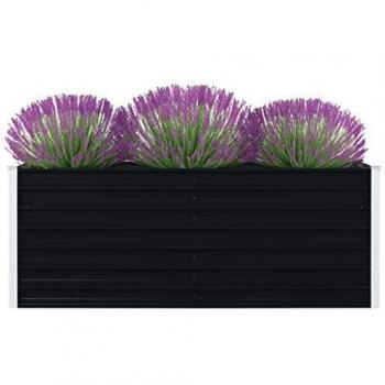 vidaXL Raised Garden Bed 160x80x45 cm Galvanised Steel Anthracite