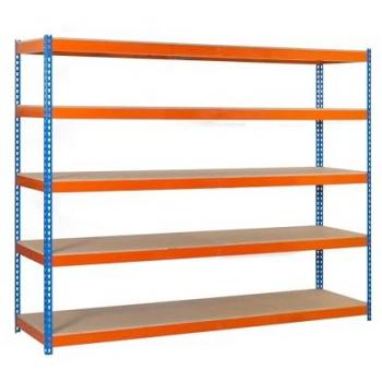 Estantería Metálica SimonRack ECOFORTE 5 Estantes, Almacenaje de Acero Industrial, Dimensiones 2000x1200x450 mm, Soporta hasta 400 kg por balda, Sin Tornillos,