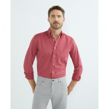 Camisa de hombre casual lisa manga larga Mirto