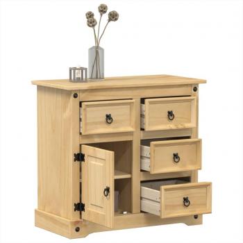 Aparador Corona de madera maciza de pino 87x40x76 cm Marrón