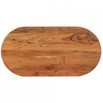 Tablero de mesa ovalado de madera maciza de acacia 120x60x3,8 cm Marrón