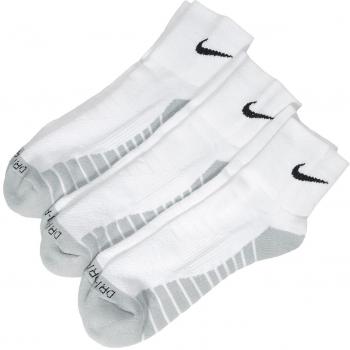 Nike Dry Cushion Quarter Sports Socks 3 Pack - White - Size: 38-42