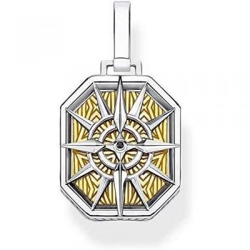 Colgante Brújula Multicolor de Plata 925 Bañado en Oro de 18k Thomas Sabo PE867-849-7 Unisex