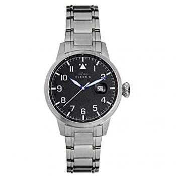 Elevon Men's Stealth Date Bracelet Watch - Black Stainless Steel