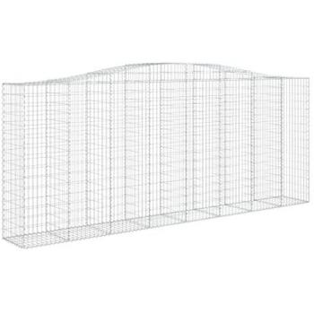 Cestas de gaviones 20 uds forma de arco hierro 400x50x160/180cm Plateado
