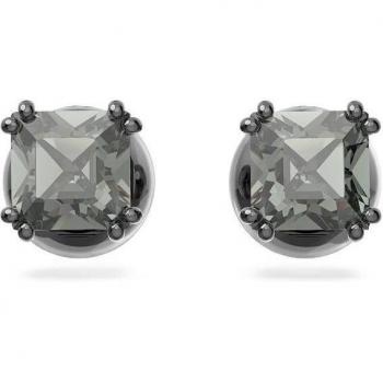 Pendientes de botón Millenia con cristales en gris