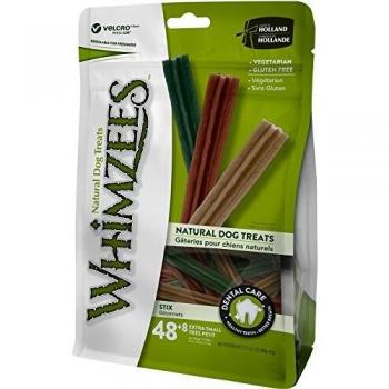 Whimzees Stix XS - Snacks Dentales Naturales para Perros de Tamaño Mini (56 Unidades)