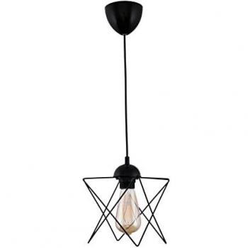 Lámpara de techo de metal en forma de prisma negro, colección Bled, 21x21x60 cm, casquillo E27 Max 45-60W