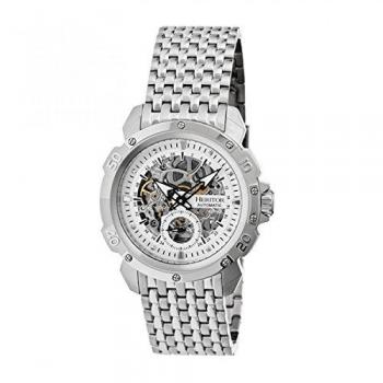 Heritor Automatic Silver Stainless Steel Skeleton Bracelet Watch