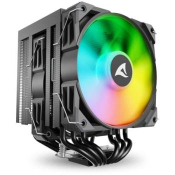 Disipador de CPU Sharkoon A60 RGB 120mm Negro con Ventiladores ARGB PWM y 6 Tubos de Cobre