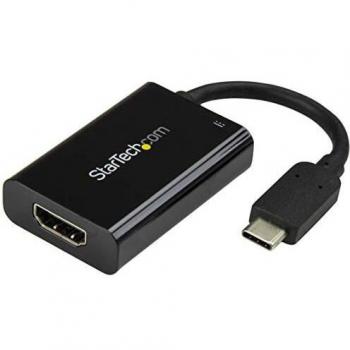Adaptador USB-C a HDMI 4K 60Hz con Entrega de Alimentación 60W - Negro