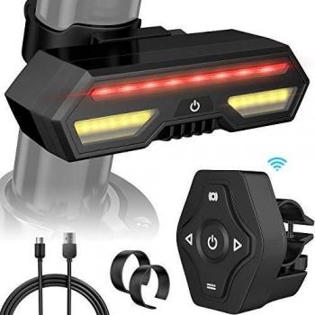 MojiDecor Luz Trasera de Bicicleta Recargable USB, Luz de Bicicleta Trasera, Automático on/Off, Detección de Frenos, para Cualquier Bicicleta de Carretera