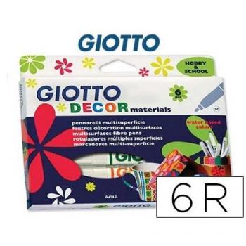 Rotulador Giotto decor materials caja de 6 colores surtidos