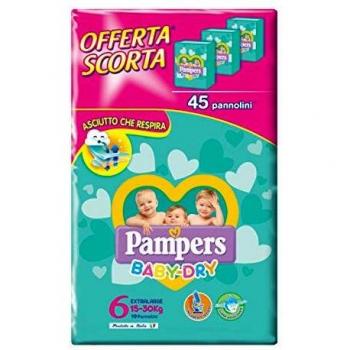 Pañales Pampers Baby Dry Talla XL 45 Piezas