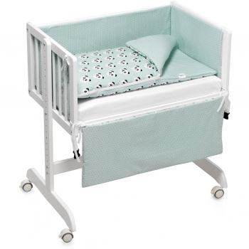 Funny Baby Codream - Minicuna colecho con vestidura y colchón, color pandy mint