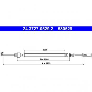 Cable de freno de mano ATE 24.3727-0529.2