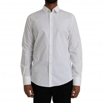 Dolce & Gabbana White Cotton Formal Shirt Sicilia - IT42 | XL, Size: 2XL
