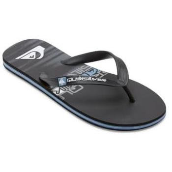 Chancla Molokai Stripe Quiksilver para Hombre - Sandalia Negra y Azul, Talla 46 EU