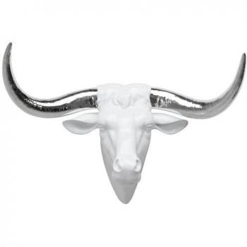 Kare 32041 - Cabeza decorativa de vaca con cuernos plateados