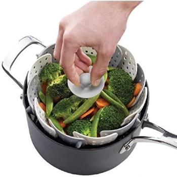 Ducomi® Cesta plegable para cocción a vapor – Cocina Sin Aggiunta de grasas – Diámetro 26 cm
