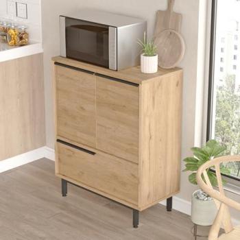 Aparador Vesanto Efecto Roble con 3 Puertas Aglomerado 91x75x36cm