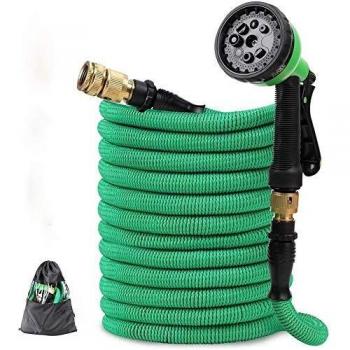 GARDOM Manguera de Jardín Extensible 30M / 100FT Multifuncional Antifugas Manguera de Agua con 8 Modos de Pulverización y Conector de 3/4 '' y 1/2 '' para Limpieza de Riego de Jardines