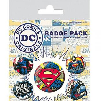 Badge Pack Insignia de cómic de Superman de DC Originals, Multicolor, 10 x 12.5 x 1.3 cm