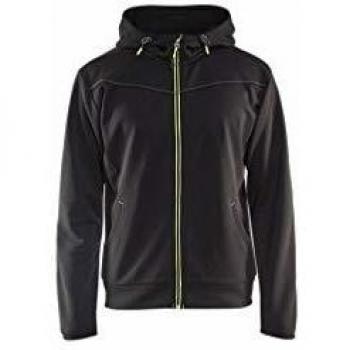 Blaklader Zip-Up Hooded Work Sweatshirt - Black/Fluorescent Yellow XL