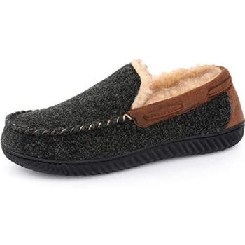RockDove Men's Hearthfire Memory Foam Moc Slipper, Size 11 UK Men, Black