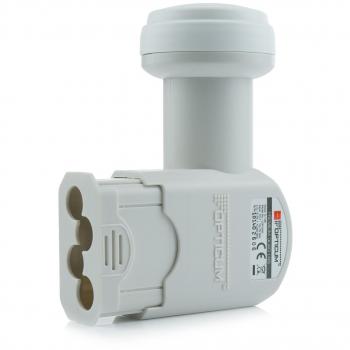RED OPTICUM LQP 04H Quad LNB I LNB Digital de 4 vías con Solo 0.1dB de Factor de Ruido y protección climática Extensible I Full HD - 3D - UHD - 4K Ready I Sat-LNB para 4 participantes