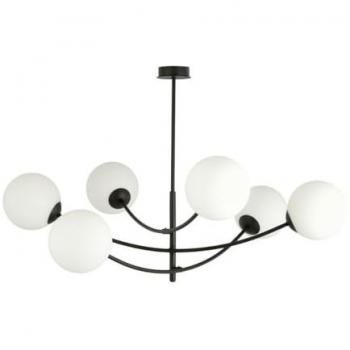 Lámpara de Suspensión Hunter EPIKASA, Acero con Recubrimiento de Polvo y Vidrio, Negro y Blanco, 89x63x89 cm