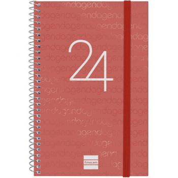 Agenda Finocam 2024 Year E5 Semana Vista Horizontal Rojo 117x181mm Espiral