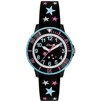 s.Oliver Time Reloj Aprende la Hora para niñas de Cuarzo con Correa en Silicona SO-3406-PQ