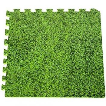 Gre MPF509GR - Protector de Suelo para Piscina, 9 piezas, Imitación Hierba, 8 mm de Grosor