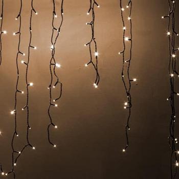 Cortina de Luz 400 LED Plástico Blanco Cálido 750 cm