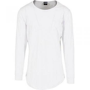 Urban Classics Shaped Fashion Long Sleeve Tee - Maglia a maniche lunghe Hombre, Blanco