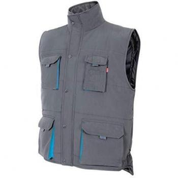 Velilla 205902 8/5 M - Chaleco acolchado bicolor multibolsillos Gris Talla M