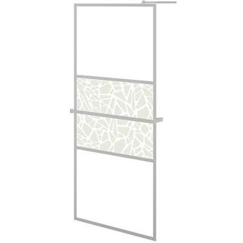 Mampara de ducha con estante de vidrio ESG y aluminio cromo 90x195 cm