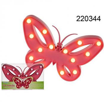 Mariposa de plástico pink con 14 luces LED