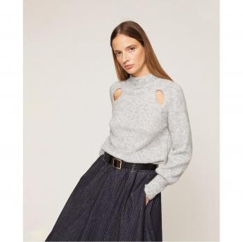Jersey de mujer con cuello alto y detalle cut out