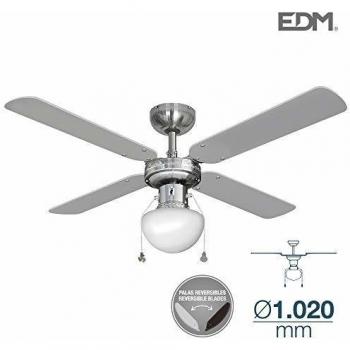 EDM 33801 Ventilador de Techo Modelo Caribe 50W, Cromado, 102 cm