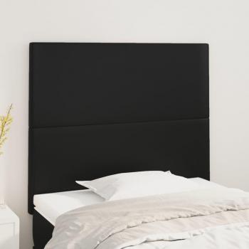 Cabeceros de cuero sintético negro (2 unidades) 100x5x78/88 cm